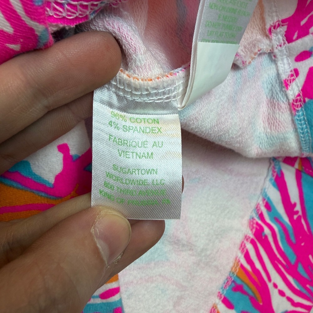 Lilly Pulitzer Shift Dress Sleeveless French Terry Cutout Back Floral XXS Resort - Picture 5 of 7
